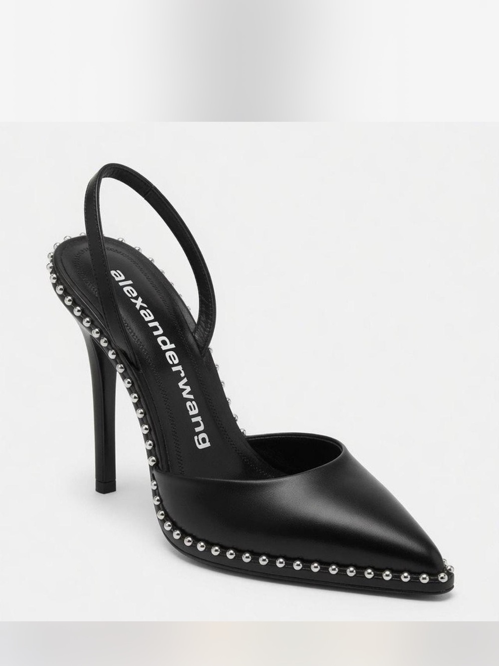 Alexander Wang Black Studded Slingback Pointed Pump